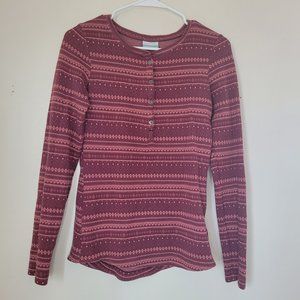 Columbia Long-sleeved Thermal Striped Shirt - S